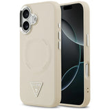 Husa de protectie Guess Hardcase Triangle Logo MagSafe (GUHMP17SPSDTSCME) compatibil cu iPhone 17, Bej