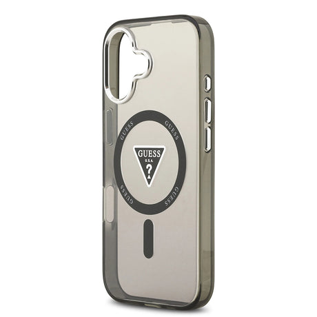 Husa de protectie Guess IML Gradient Triangle Logo MagSafe (GUHMP17SHGTMLCGK) compatibil cu iPhone 17, Negru