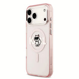 Husa de protectie Karl Lagerfeld IML Choupette Sketch Logo MagSafe (KLHMP17LHGCHGKBP) compatibil cu iPhone 17 Pro, Roz