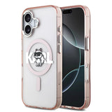Husa de protectie Karl Lagerfeld IML Choupette Sketch Logo MagSafe (KLHMP17SHGCHGKBP) compatibil cu iPhone 17, Roz