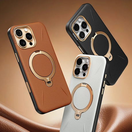 Husa de protectie Torras QPRO Leather Series compatibil cu iPhone 17 Pro, Portocaliu