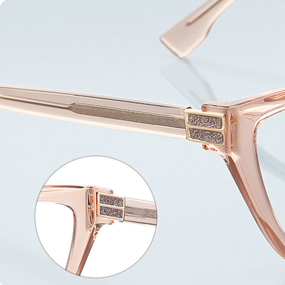 Techsuit Anti-Blue Light Glasses Reflex PC (2279), for Women, Cat Eye, TR90&Metal Frame, AC Lens, Leopard