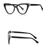 Techsuit Anti-Blue Light Glasses Reflex PC (2279), for Women, Cat Eye, TR90&Metal Frame, AC Lens, Negru
