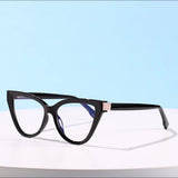 Techsuit Anti-Blue Light Glasses Reflex PC (2279), for Women, Cat Eye, TR90&Metal Frame, AC Lens, Negru