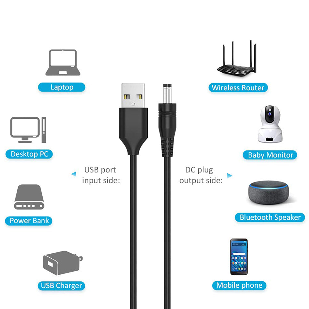 Adaptor Techsuit (set de 11) Cable Adapter ChargeNest (AC21), USB to 7x DC Barrel, Jack Adapter, Type-C, Mini-USB, Micro-USB, Negru