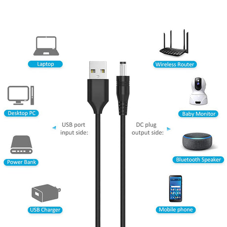 Adaptor Techsuit (set de 11) Cable Adapter ChargeNest (AC21), USB to 7x DC Barrel, Jack Adapter, Type-C, Mini-USB, Micro-USB, Negru