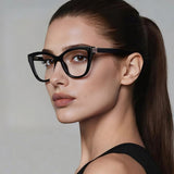 Techsuit Anti-Blue Light Glasses Reflex PC (2276), for Women, Cat Eye, TR90&PC Frame, AC Lens, Negru