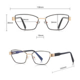 Techsuit Anti-Blue Light Glasses Reflex PC (3162), for Women, Rectangle, Metal Frame, AC Lens, Auriu