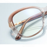 Techsuit Anti-Blue Light Glasses Reflex PC (2265), for Women, Butterfly, TR90&Metal Frame, AC Lens, Transparent /Brown