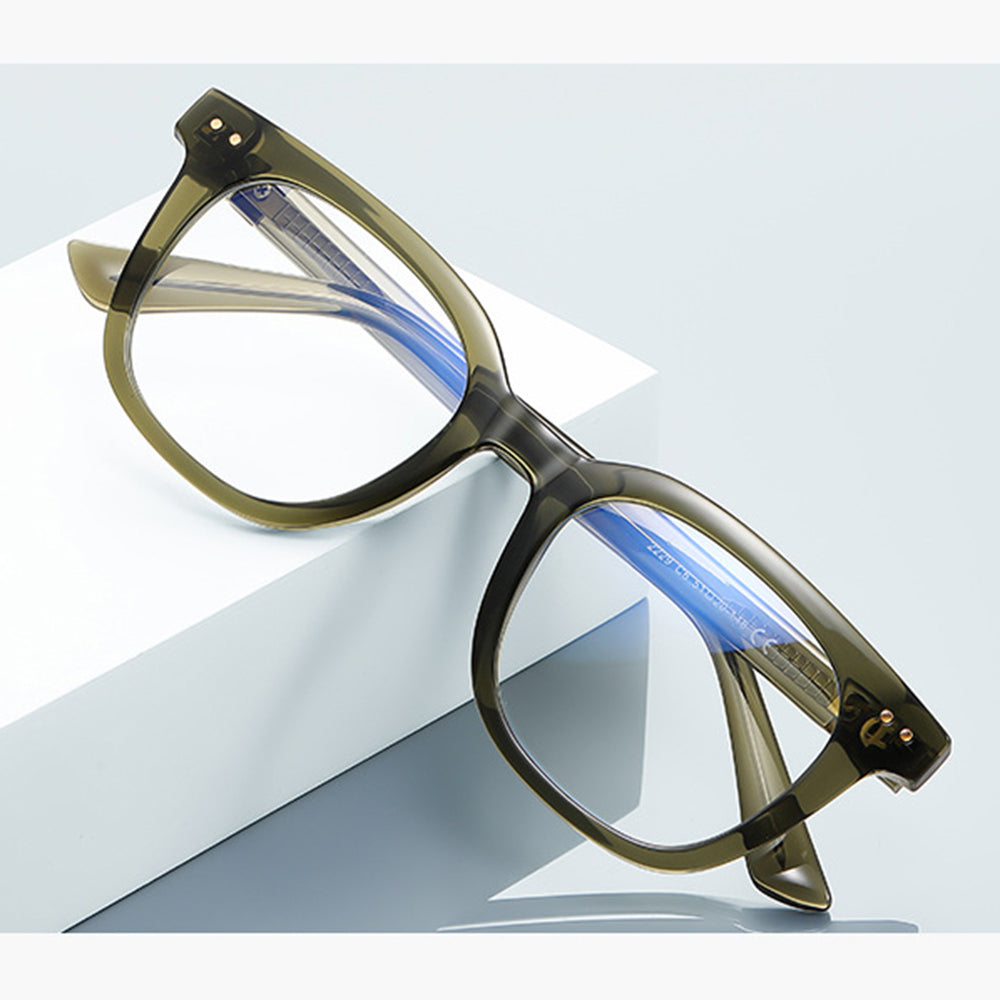 Techsuit Anti-Blue Light Glasses Reflex PC (2229), for Men, Round, TR90&Metal Frame, AC Lens, Negru