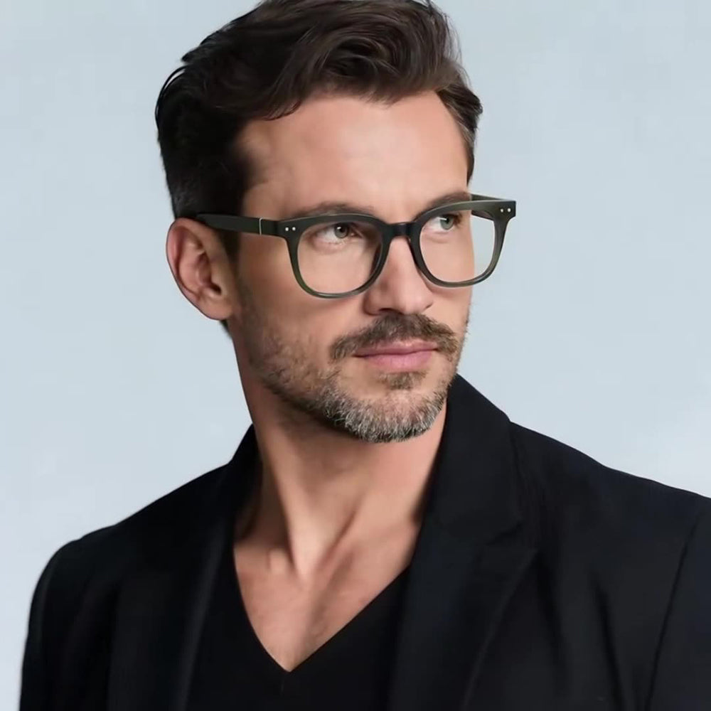 Techsuit Anti-Blue Light Glasses Reflex PC (2229), for Men, Round, TR90&Metal Frame, AC Lens, Negru
