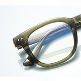 Techsuit Anti-Blue Light Glasses Reflex PC (2229), for Men, Round, TR90&Metal Frame, AC Lens, Transparent /Brown