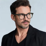 Techsuit Anti-Blue Light Glasses Reflex PC (2229), for Men, Round, TR90&Metal Frame, AC Lens, Transparent /Brown
