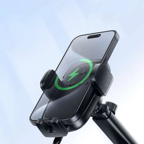 Suport Acefast with Wireless Charging (D49), for Dashboard/Windshield, Magnetic Grip, Lock Clip, 15W, for 4.7-6.9" Phones, Negru