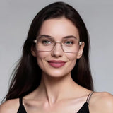 Techsuit Anti-Blue Light Glasses Reflex PC (3160), for Women, Rectangle, Metal Frame, AC Lens, Negru