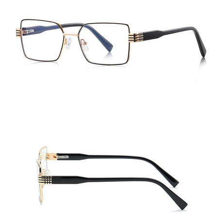 Techsuit Anti-Blue Light Glasses Reflex PC (3160), for Women, Rectangle, Metal Frame, AC Lens, Negru