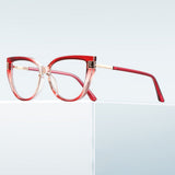 Techsuit Anti-Blue Light Glasses Reflex PC (2259), for Women, Oversized, TR90&Metal Frame, AC Lens, Negru