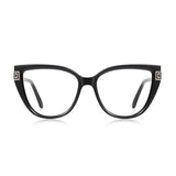 Techsuit Anti-Blue Light Glasses Reflex PC (2259), for Women, Oversized, TR90&Metal Frame, AC Lens, Negru