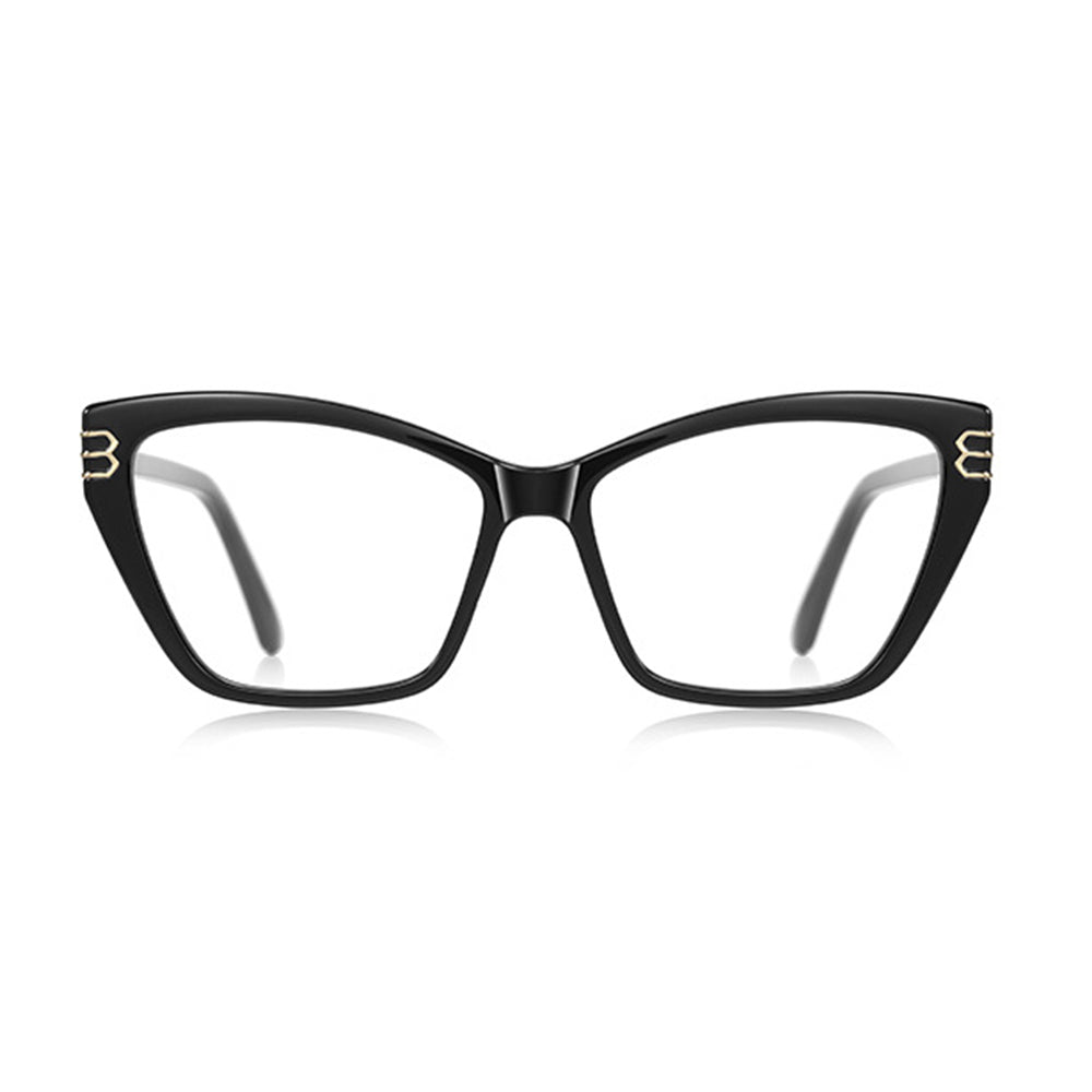 Techsuit Anti-Blue Light Glasses Reflex PC (2262), for Women, Rectangle, TR90&Metal Frame, AC Lens, Negru