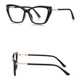 Techsuit Anti-Blue Light Glasses Reflex PC (2262), for Women, Rectangle, TR90&Metal Frame, AC Lens, Negru