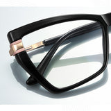 Techsuit Anti-Blue Light Glasses Reflex PC (2269), for Women, Oversized, TR90&Metal Frame, AC Lens, Negru