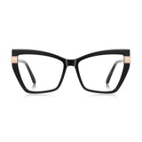Techsuit Anti-Blue Light Glasses Reflex PC (2269), for Women, Oversized, TR90&Metal Frame, AC Lens, Negru