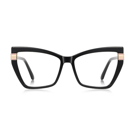 Techsuit Anti-Blue Light Glasses Reflex PC (2269), for Women, Oversized, TR90&Metal Frame, AC Lens, Negru