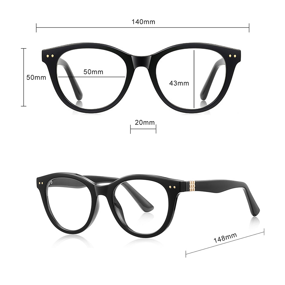 Techsuit Anti-Blue Light Glasses Reflex PC (2231), for Men, Round, TR90&Metal Frame, AC Lens, Negru