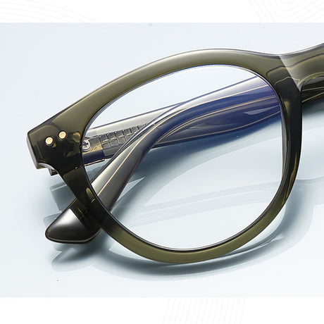 Techsuit Anti-Blue Light Glasses Reflex PC (2231), for Men, Round, TR90&Metal Frame, AC Lens, Transparent /Brown