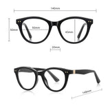 Techsuit Anti-Blue Light Glasses Reflex PC (2231), for Men, Round, TR90&Metal Frame, AC Lens, Transparent /Brown