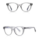 Techsuit Anti-Blue Light Glasses Reflex PC (2231), Round, TR90&Metal Frame, AC Lens, Transparent /Gray