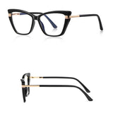 Techsuit Anti-Blue Light Glasses Reflex PC (2271), for Women, Rectangle, TR90&Metal Frame, AC Lens, Negru