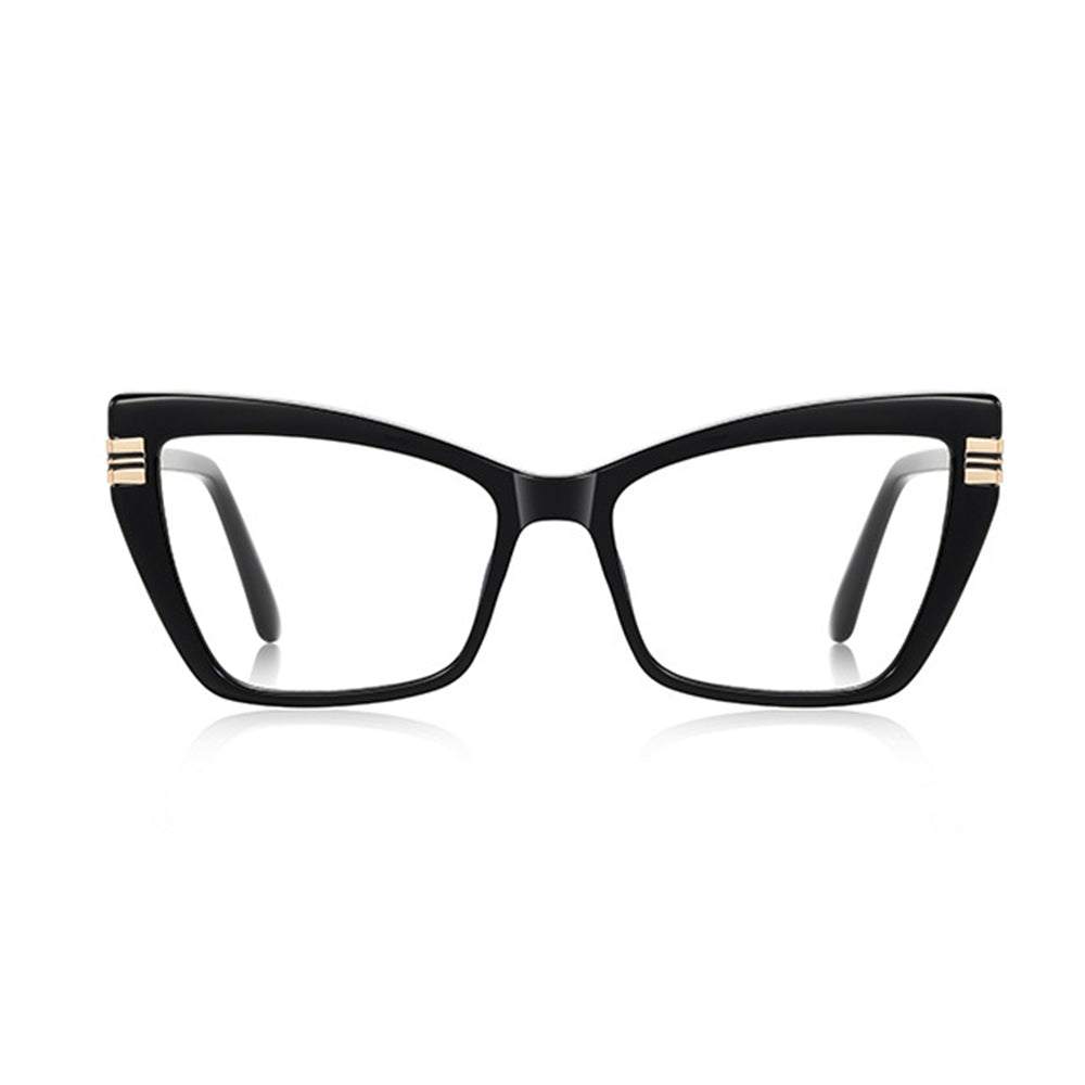 Techsuit Anti-Blue Light Glasses Reflex PC (2263), for Women, Rectangle, TR90&Metal Frame, AC Lens, Negru