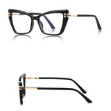 Techsuit Anti-Blue Light Glasses Reflex PC (2263), for Women, Rectangle, TR90&Metal Frame, AC Lens, Negru
