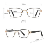Techsuit Anti-Blue Light Glasses Reflex PC (3171), for Women, Rectangle, Metal Frame, AC Lens, Negru