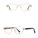 Techsuit Anti-Blue Light Glasses Reflex PC (3171), for Women, Rectangle, Metal Frame, AC Lens, Auriu /Black