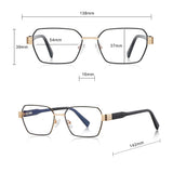 Techsuit Anti-Blue Light Glasses Reflex PC (3161), for Women, Rectangle, Metal Frame, AC Lens, Roz Auriu /Transparent