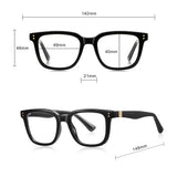 Techsuit Anti-Blue Light Glasses Reflex PC (2225), for Men, Square, TR90&Metal Frame, AC Lens, Negru
