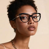 Techsuit Anti-Blue Light Glasses Reflex PC (2274), for Women, Oversized, TR90&Metal Frame, AC Lens, Negru