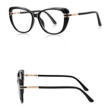 Techsuit Anti-Blue Light Glasses Reflex PC (2274), for Women, Oversized, TR90&Metal Frame, AC Lens, Negru