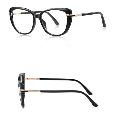 Techsuit Anti-Blue Light Glasses Reflex PC (2274), for Women, Oversized, TR90&Metal Frame, AC Lens, Negru