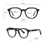 Techsuit Anti-Blue Light Glasses Reflex PC (2228), Round, TR90&Metal Frame, AC Lens, Transparent /Brown