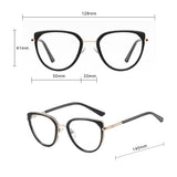 Techsuit Anti-Blue Light Glasses Reflex PC (82290), for Women, Cat Eye, TR90&Metal Frame, AC Lens, Auriu /Black