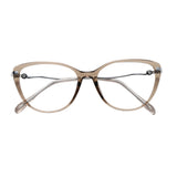 Techsuit Anti-Blue Light Glasses Reflex PC (86162), for Women, Round, TR90&Metal Frame, AC Lens, Argintiu /Beige