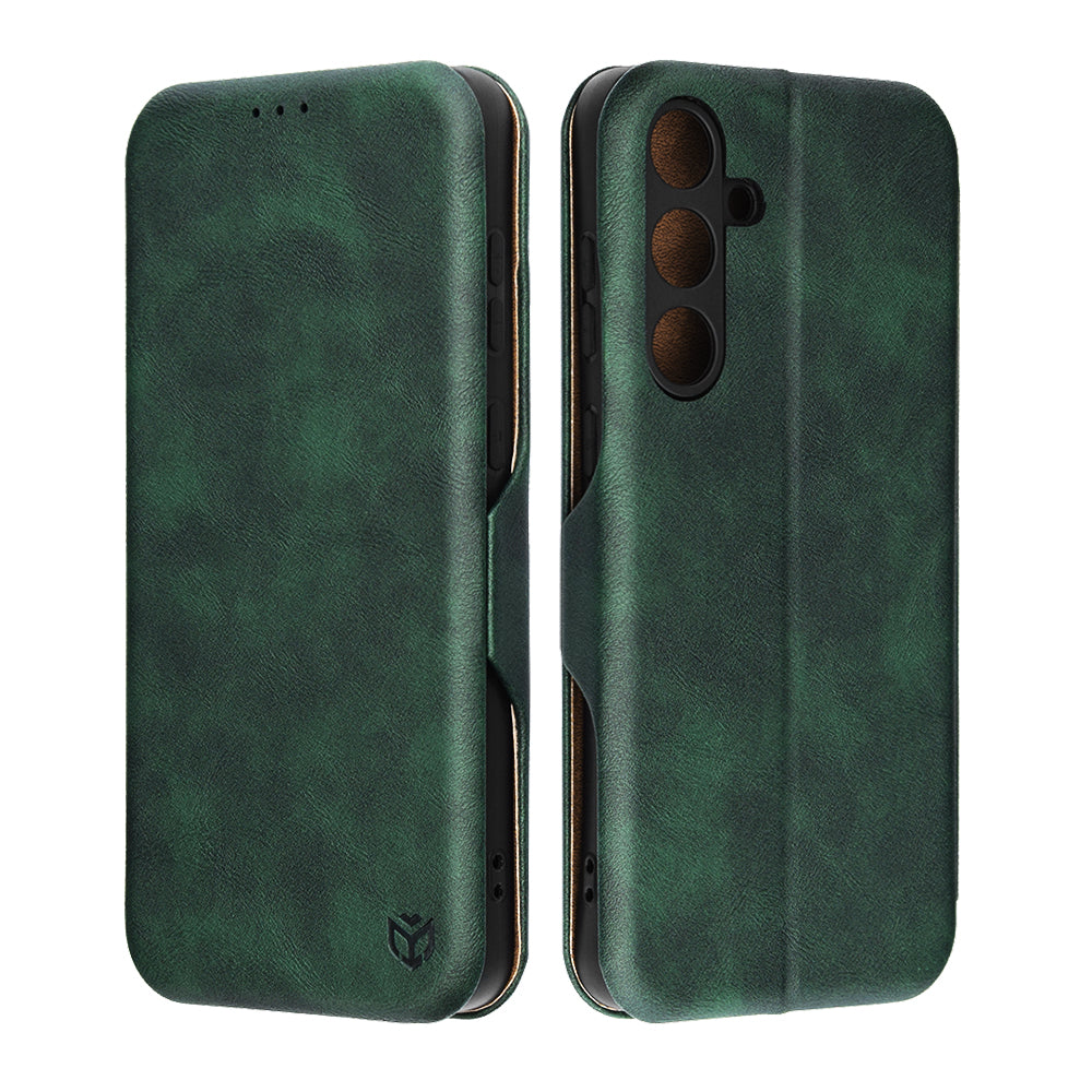 Husa de protectie Techsuit Safe Wallet Plus compatibil cu Samsung Galaxy S25 FE, Verde