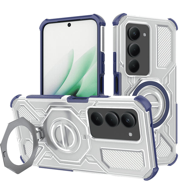 Husa de protectie Techsuit Carbon Shield PRO compatibil cu Xiaomi Redmi 15 4G / Redmi 15 5G, Albastru Transparent