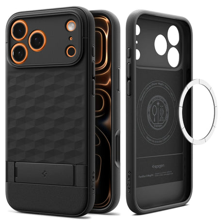 Husa de protectie Spigen Caseology Parallax "S" MagSafe (ACS09911) compatibil cu iPhone 17 Pro Max, Negru Mat