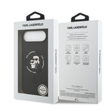 Husa de protectie Karl Lagerfeld Silicone Ring MagSafe (KLHMP17MSCMKCRHK) compatibil cu iPhone 17 Air, Negru Karl&Choupette