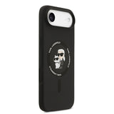 Husa de protectie Karl Lagerfeld Silicone Ring MagSafe (KLHMP17MSCMKCRHK) compatibil cu iPhone 17 Air, Negru Karl&Choupette