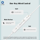 Casti Lito Wired Earphones (LF01A), Jack 3.5mm, Stereo, Half In-ear, with HD Microphone, 1.2m, Alb